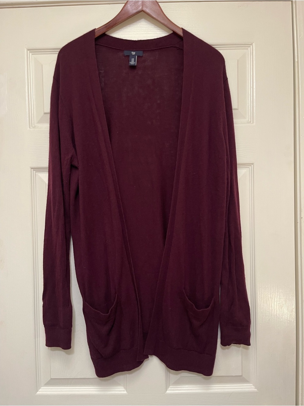 Burgundy Open-Front Women’s Cardigan Sweater - GAP